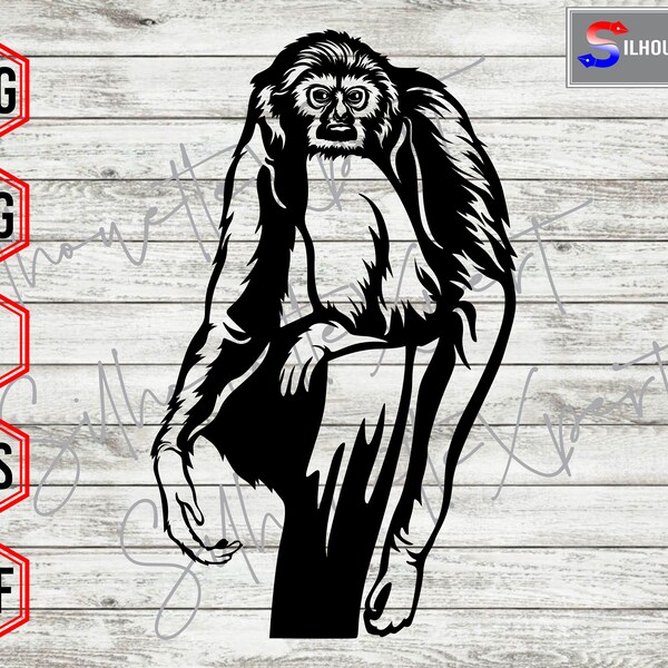 Simple Seating Gibbon svg, Monkey svg, Animal svg, Wildlife svg - Clipart, Cricut, CNC, Vinyl Cutter, Decal Sticker, T-Shirt File.