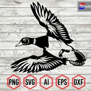 Flying Duck Silhouette #4, Duck svg, Wild Duck svg, Farm Animals svg - Clipart, Cricut, CNC, Vinyl Cutter, Decal Sticker, T-Shirt File.