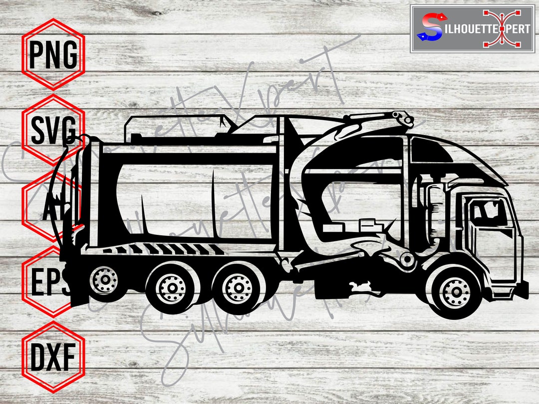 Garbage Truck Svg, Waste Truck Collector Svg, Truck Svg Clipart, Cricut