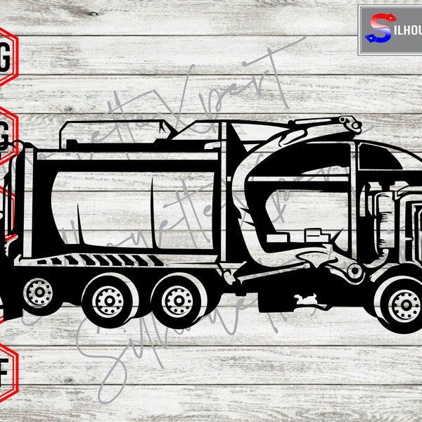 Garbage Truck svg, Waste Truck Collector svg, Truck svg - Clipart, Cricut, CNC, Vinyl Cutter, Decal Sticker, T-Shirt File.