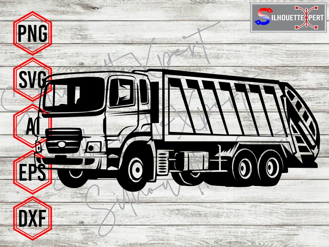 Garbage Truck Svg, Trash Truck Svg, Waste Truck Collector Svg, Truck