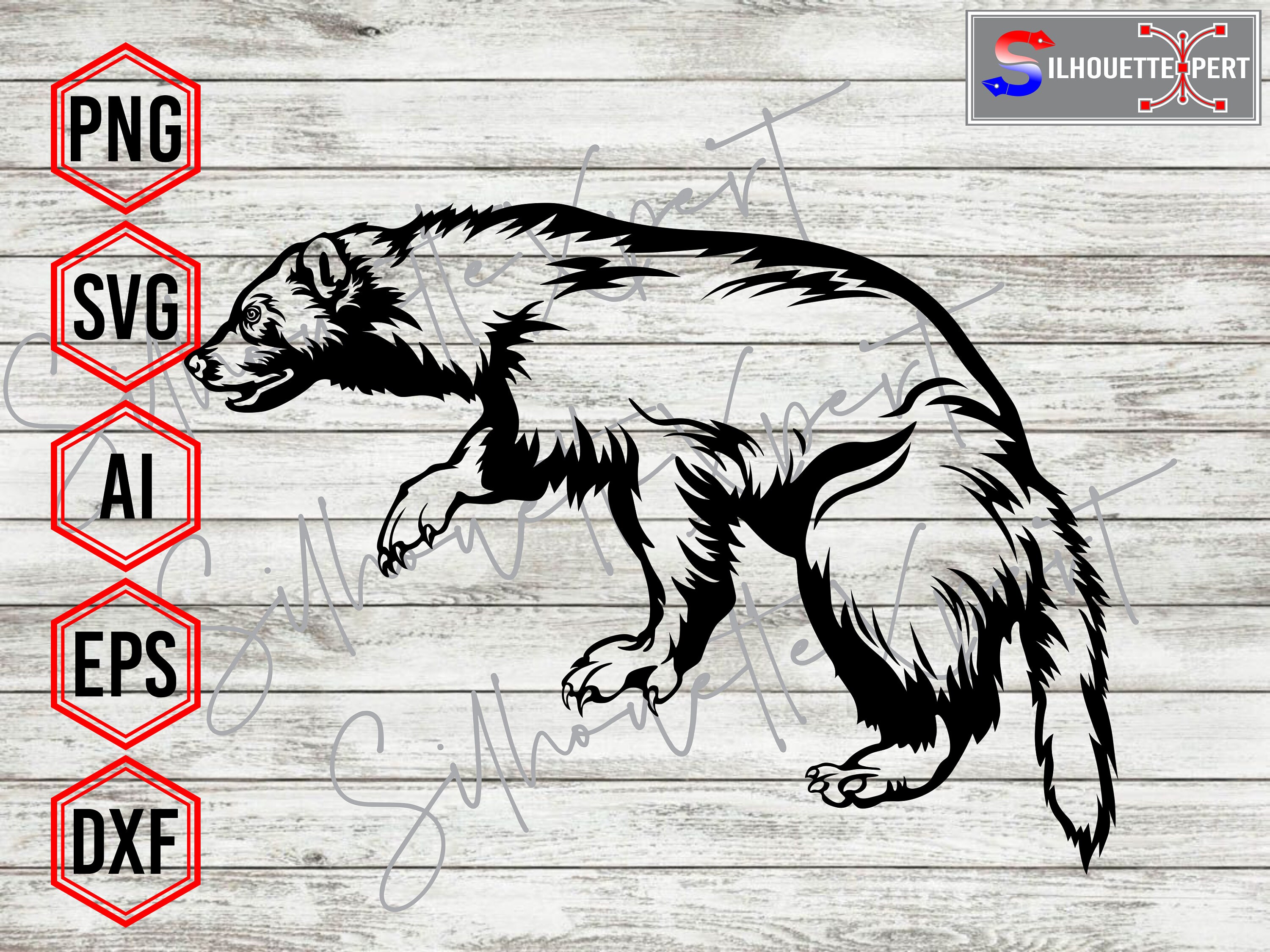 Wolverine svg,, Animal svg, Wildlife svg - Clipart, Cricut, CNC, Vinyl Cutter, Decal Sticker, T-Shirt Bestand.