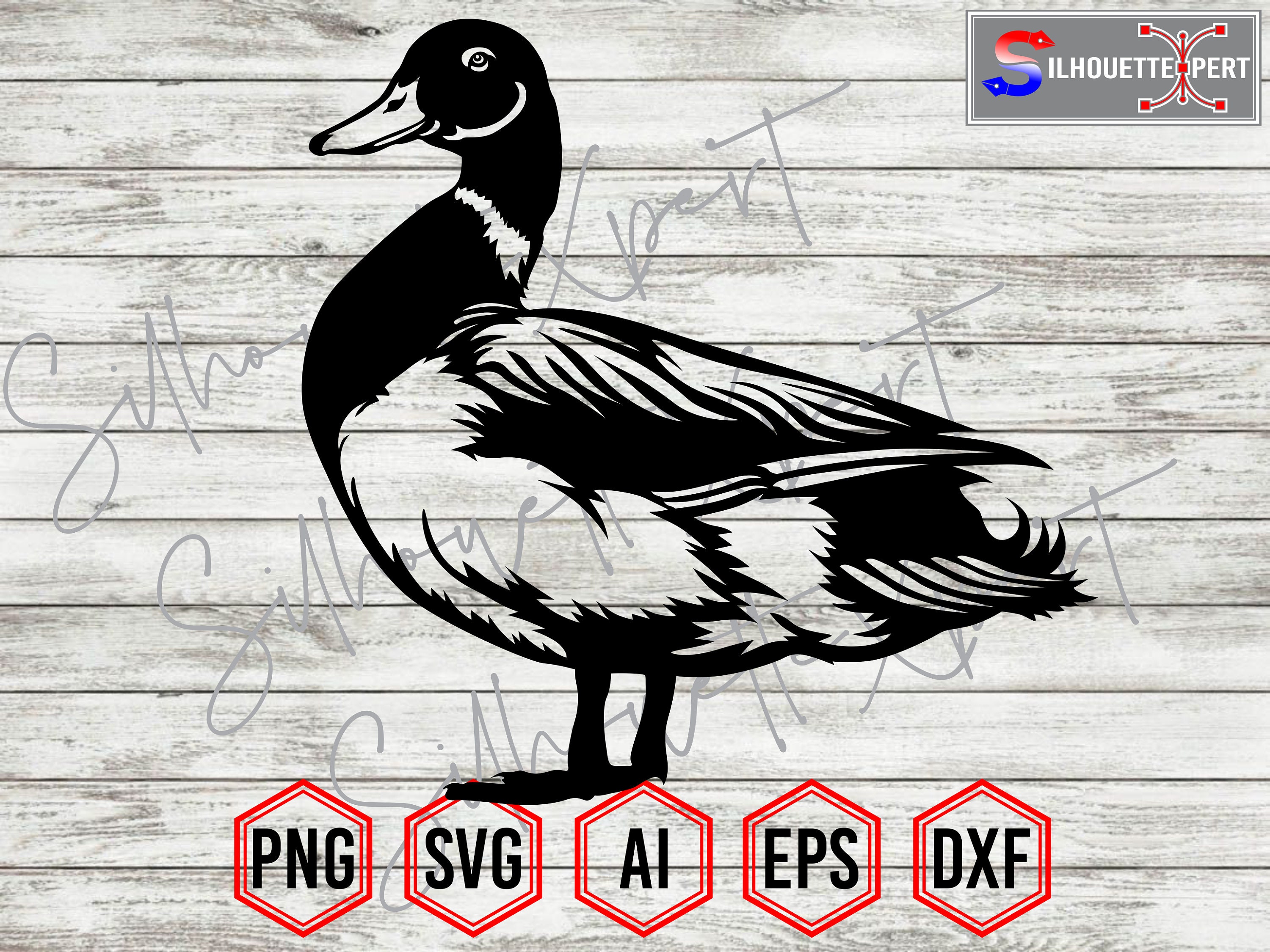 Duck Silhouette #2, Duck svg, Wild Duck svg, Farm Animals svg - Cameo, Clipart, Cricut, CNC, Vinyl Cutter, Decal Sticker, T-Shirt File.