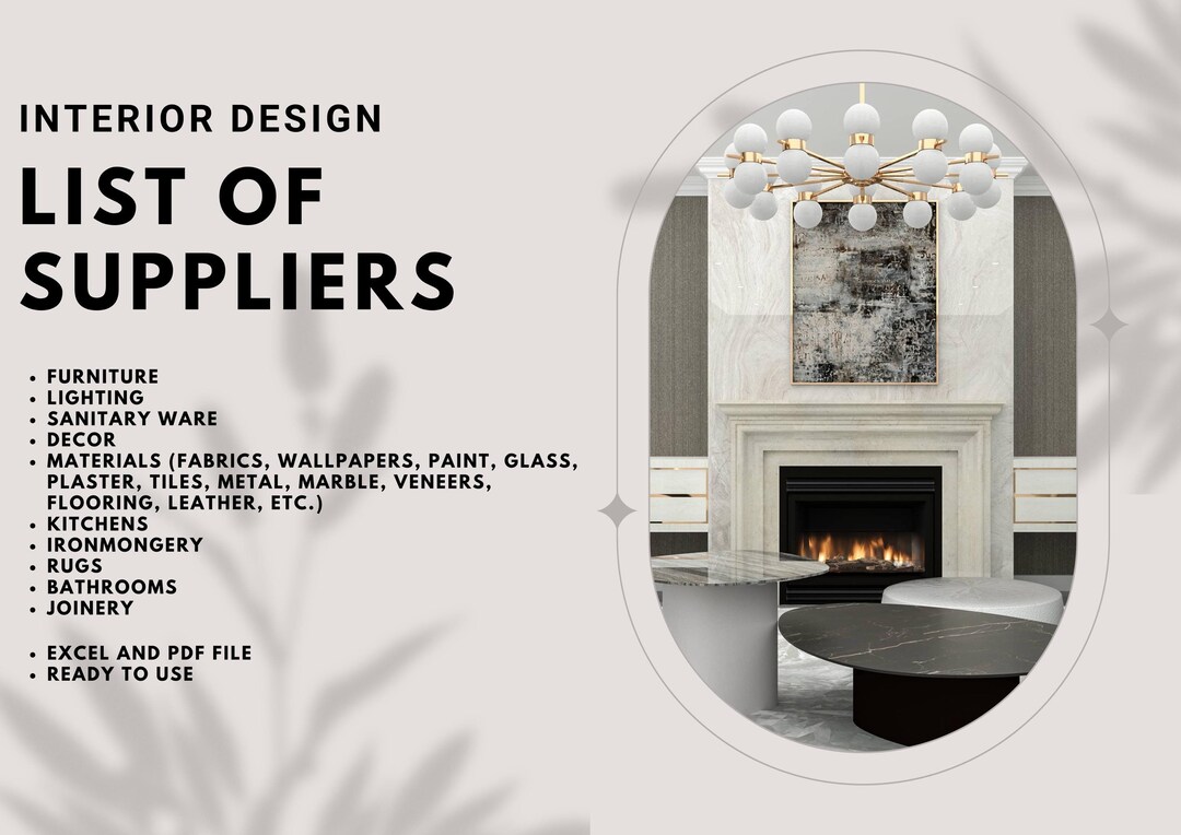 List of Suppliers for the Interior Design Projects | Residential ...