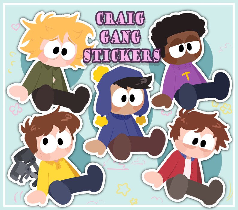 South Park Craigs Gang Sticker Pack Etsy