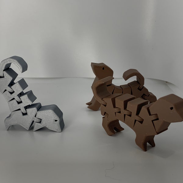 3D Printed Flexi Dog | Multiple Colors | flexible model fidget toy dog flexi 3d printed model good for gifts kids corporate gift party favor