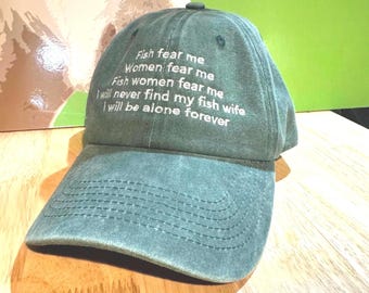Fish Fear Me Embroidered Dad Hat - Funny Fishing Cap