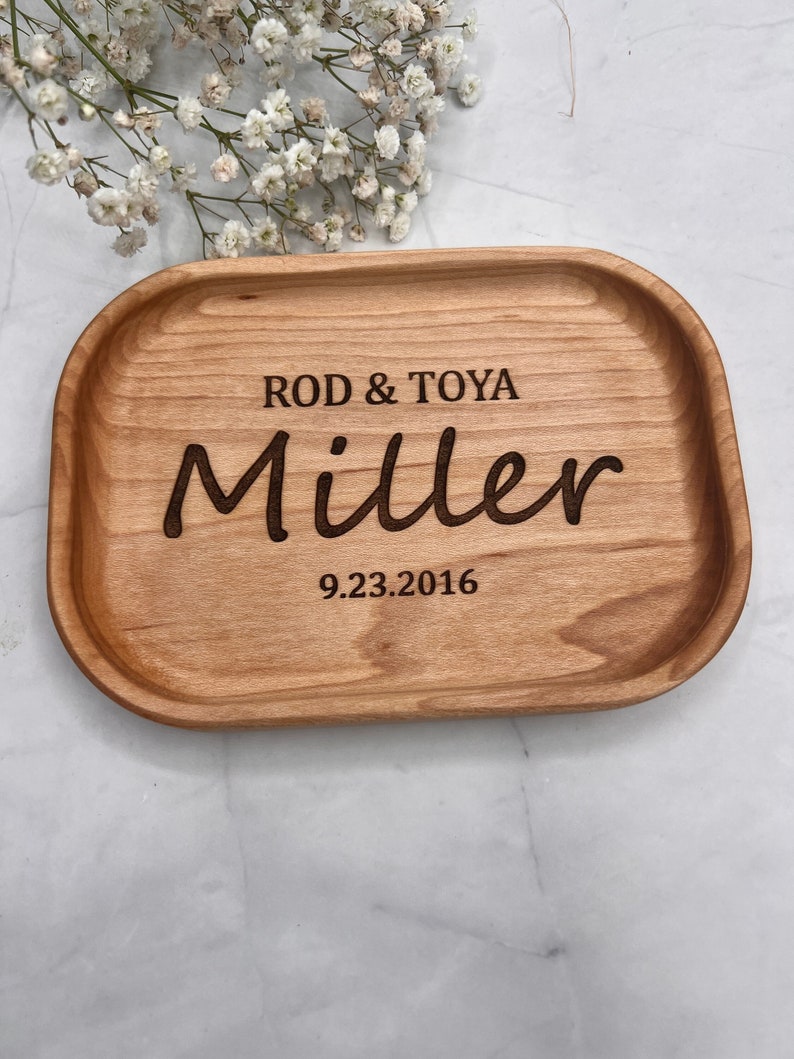 Personalized Wooden Tray Wedding Ring Dish Wedding Gift - Etsy