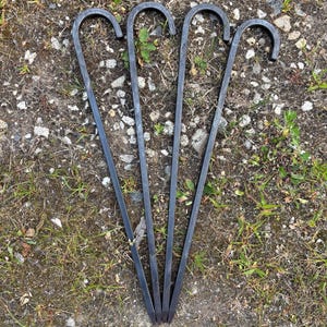 18" Hand-forged Garden Hose Guides (Set of 4)