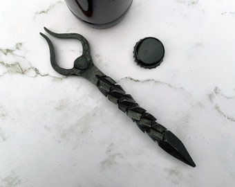 Hand-forged Dragonscale Twist Bottle Opener