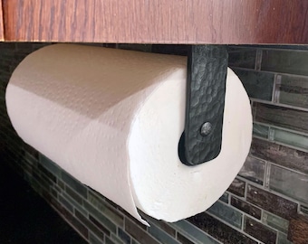 Hand-forged Under Cabinet Paper Towel Holder