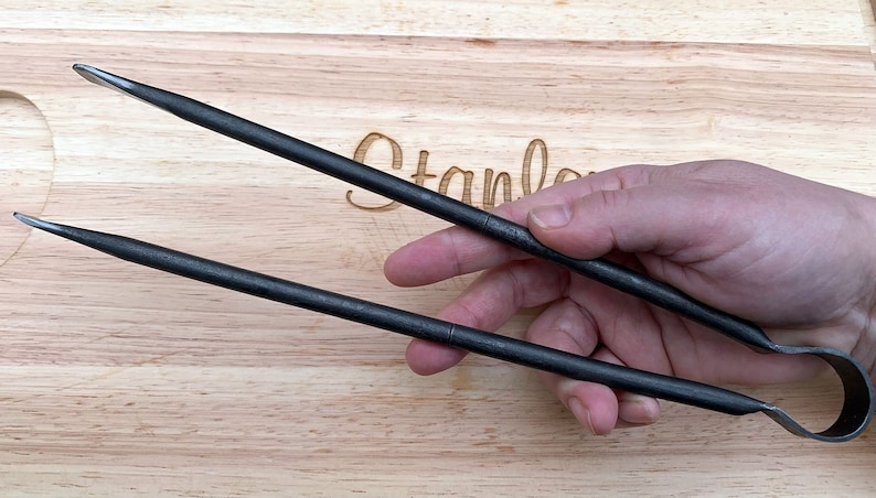 hand-forged kitchen tongs for cooking