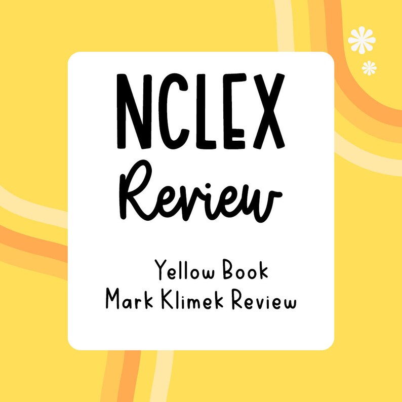 NCLEX Review Yellow Book Mark Klimek PDF Nurse Nursing Etsy