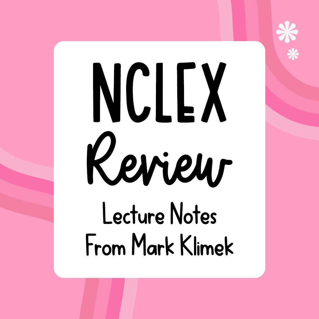 NCLEX Review Mark Klimek Lectures Notes Study Guide PDF Etsy