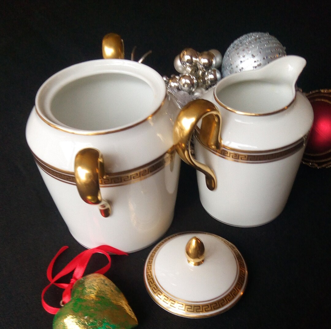 Limoges, Porcelain Sugar Bowl and Milk Jug Bernardaud Et Cie Empire Style France, 1910s Etsy