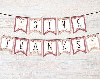 Printable Give Thanks Banner - Etsy