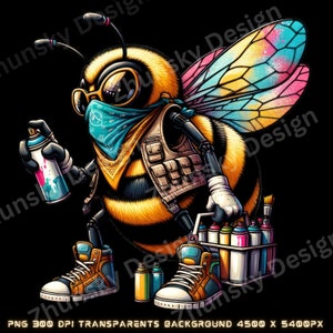 Spray Paint Biene T-Shirt Motiv: Urban Street Art (Digitaler Download)