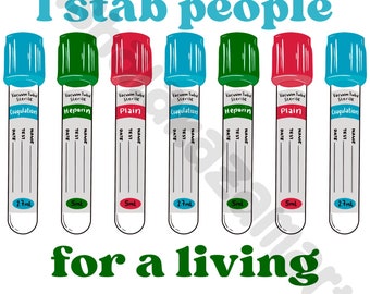 Phlebotomy Design: Funny Medical Tubes PNG SVG for Cricut