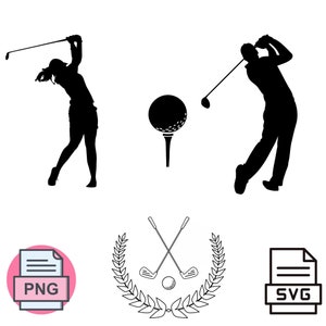 Ensemble de golf SVG et PNG - lot de 4 images pour projets DIY, Cricut et projets Silhouette - Clipart golf