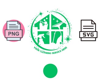 Logo personalizzato per servizio di pulizia: modello aziendale SVG e PNG (download digitale)