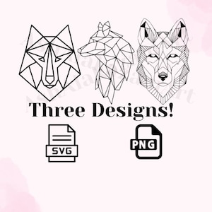 Geometric Wolf SVG and PNG Bundle for Cricut and Printing