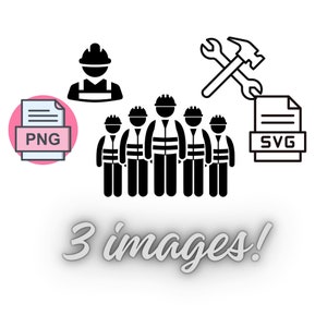 Bouw uw creaties met precisie: Bouw SVG- en PNG-bundel - Set van 3 digitale afbeeldingen voor doe-het-zelf-handwerk, kleding en meer