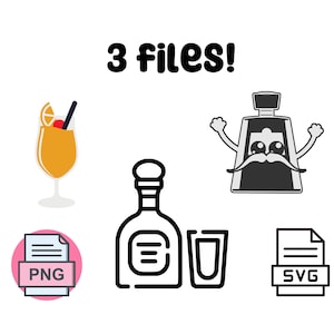 Tequila SVG and PNG Bundle - Set of 3 Fun and Festive Images for DIY Crafts, Cricut, and Silhouette Projects - Margarita Clipart