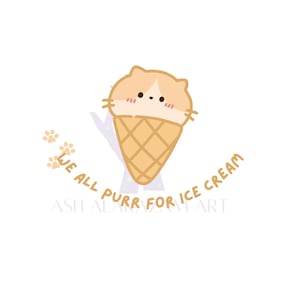 Cat Ice Cream SVG e PNG: download digital fofo para Cricut e Silhouette, arquivo instantâneo para artesanato, cartões e projetos DIY
