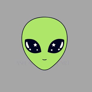 Alien SVG en PNG: digitale download voor knutselen, scrapbooking, T-shirts en meer, unieke ontwerpen voor de ruimte