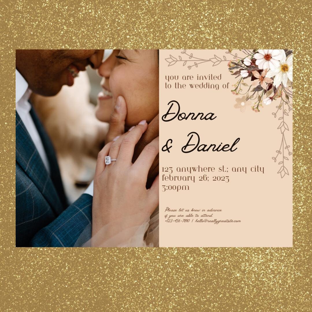 Inexpensive Wedding Invitation Editable Design for Instant Access DIY