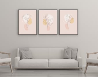 Set di 3 stampe artistiche da parete in stile bohémien per
