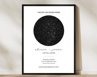 Custom Star Map, Constellation Map, Night Sky Star Map, Valentines Gift, Anniversary Gift, Gifts for Her, Gifts for Him