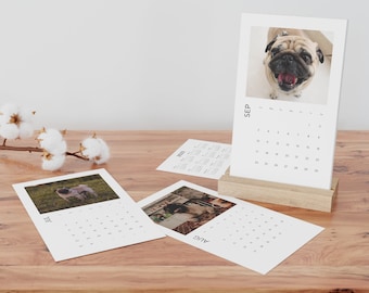 Personalized Pet Photo Calendar 2024 Custom Dog Cat Calendar Desk Decoration