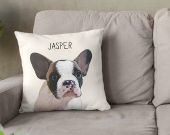 Custom Pillow with Dog Portrait, Dog Lover Gift, Holiday Gift ideas, Personalized Pillows, Custom Pet Pillows