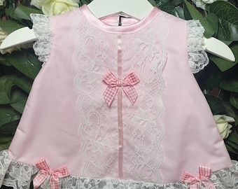 Pink Baby Girl Dress with Knickers: Spanish Style Summer Outfit