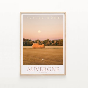 Affiche Auvergne – Poster Puy de Dôme | Photographie Argentique, Décoration Murale Paysages de Campagne