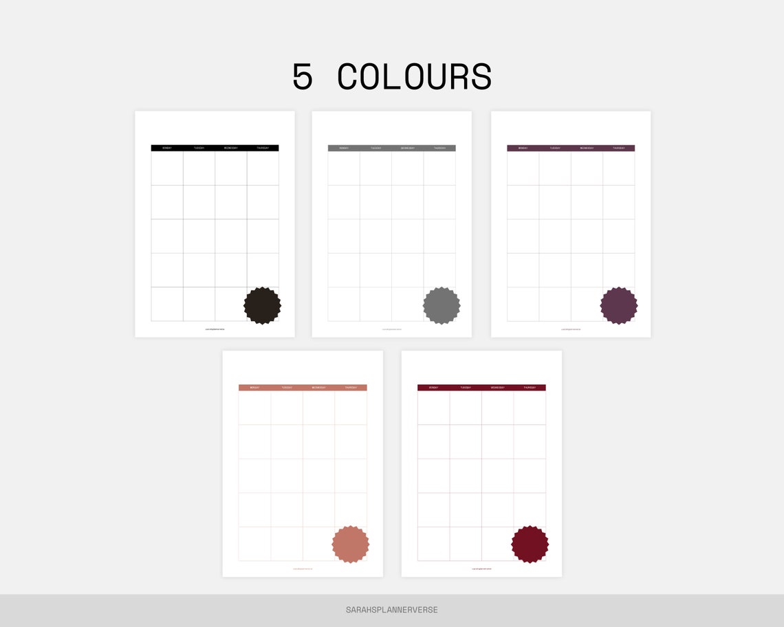 Blank 2 Page Monthly Calendar Printable, Calendar Template, Monday and ...