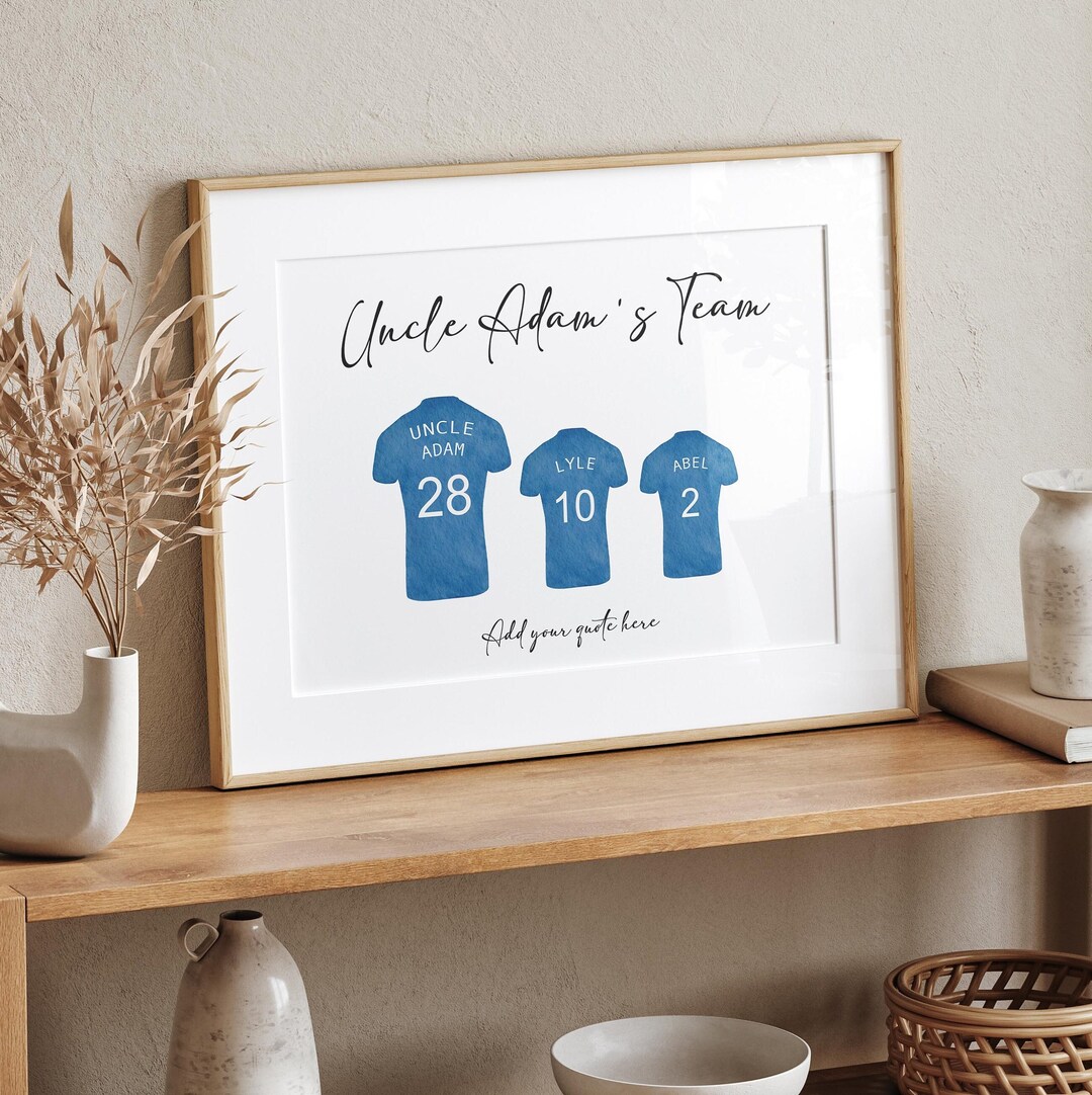 Birthday Gift Uncles Football Team Print Personalised Family Print ...