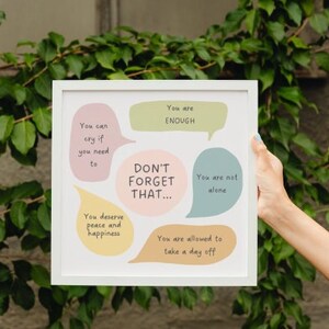 Mental Health Awareness Self Care Poster Art Print for Classroom ...