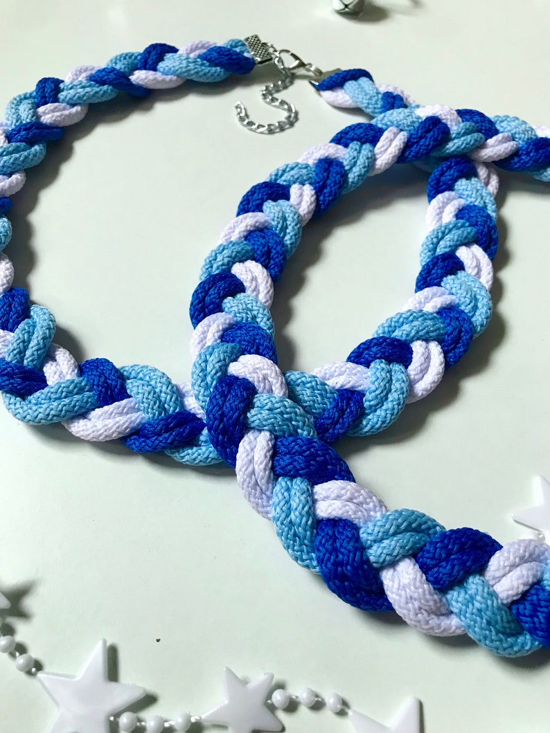 Rope Knot Necklace Lanyard Knot Statement Necklace Etsy