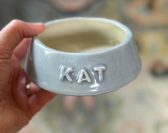 Personalized Handmade Cat Bowl
