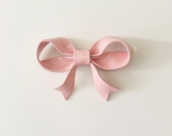 Medium Ceramic Wall Ribbon, Ceramic Bow Wall Art, Bow Nursery Decor, Decorative Bow, Handmade Ceramic Bow, Gift For Baby Girl