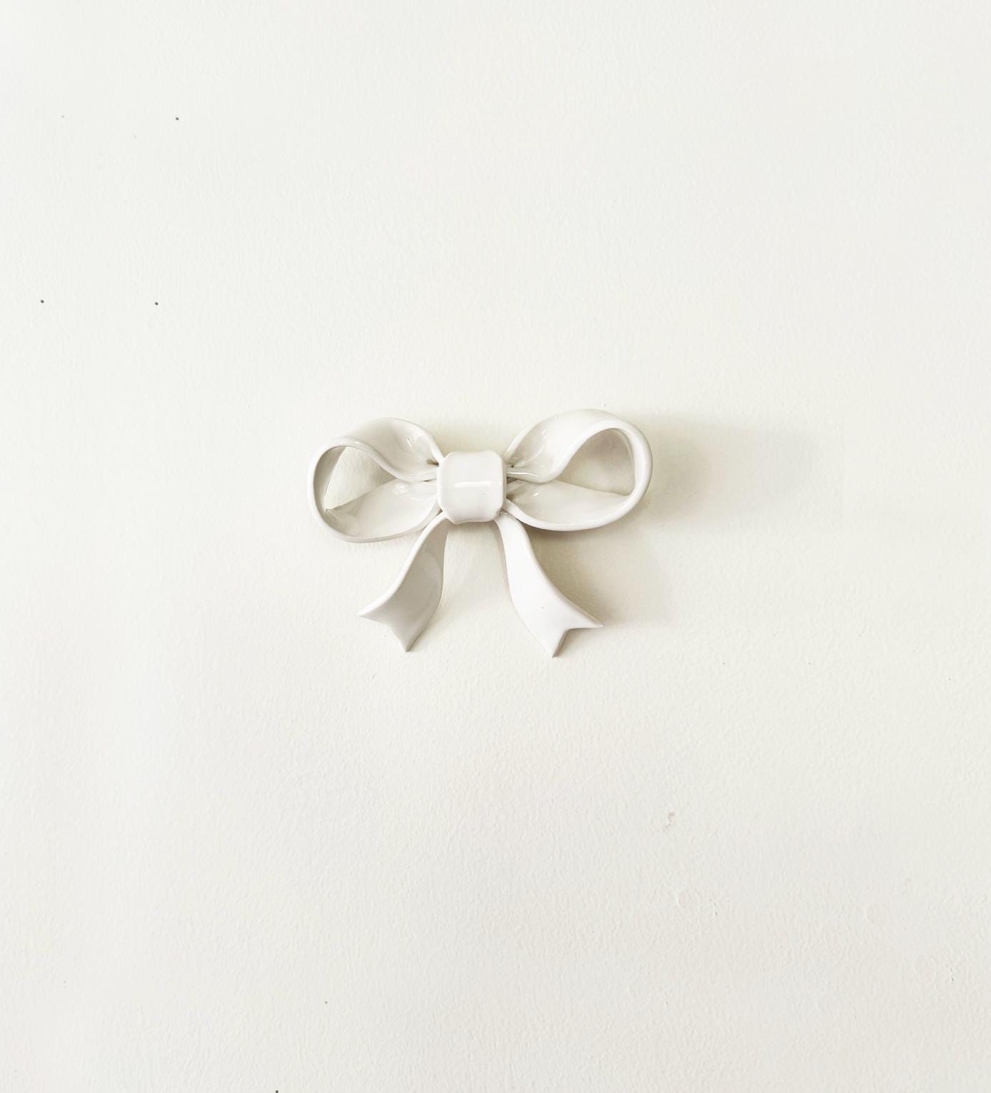 Small Ceramic Wall Ribbon, Ceramic Bow Wall Art, Bow Nursery Decor, Decorative Bow, Handmade Ceramic Bow, Gift For Baby Girl