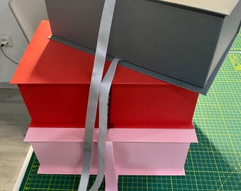 Gift Box, Easy Assembly, with Bow Ribbon