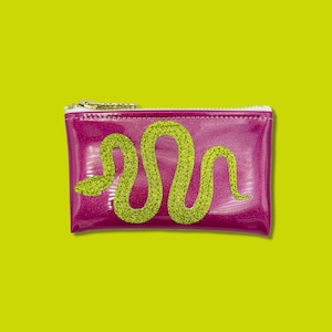 bolsa de serpiente rosa y verde caliente - billetera titular de la tarjeta de serpiente - bolsa de bolsa de serpiente - regalo de taylor swift de la era de la reputación - embrague de serpiente lindo brillante