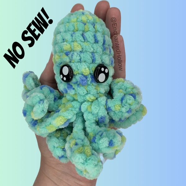NO SEW Mini Octo Crochet Pattern Keychain, Octopus Crochet Pattern, Easy Beginner Friendly Crochet Pattern, Amigurumi Pattern No-Sew Plushie