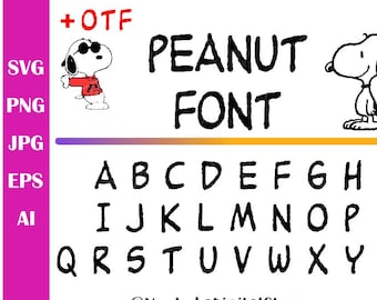 Peanuts Font SVG, Peanuts Font, Cricut, Silhouette, Peanuts Alphabet Otf, Instant Download, Digital File Peanuts Svg