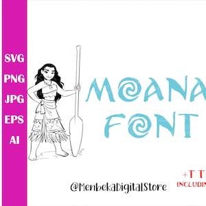 Moana Font SVG, Moana Alphabet SVG, TTF, Png, Vector Fiile, Moana Font Svg Files for Cricut, Silhouette, Instant Download