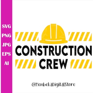 Bouw bemanning Svg, bouw Svg, verjaardag Shirt Svg, bouwkundig ingenieur aannemer of Kid Party Gift Design Vector, Kids verjaardag Svg