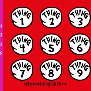 Plotterdatei Thing 1, Thing 2, Thing 3 Svg, Plotterdatei, Clipart, Clipart, Clipart, Clipart, Sofort Download, Clipart